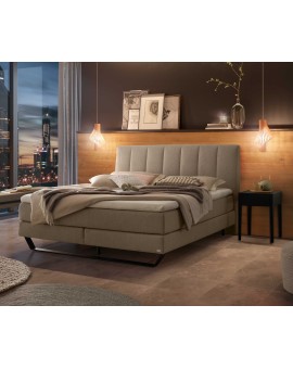 Teaser Foto HASENA Boxspringbett Ambra sand Metallkufe schwarz 140x200