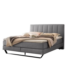 Teaser Foto HASENA Boxspringbett Ambra grey Metallkufe schwarz 140x200