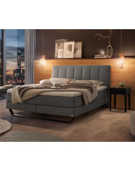 Teaser Foto HASENA Boxspringbett Ambra grey Metallkufe schwarz 140x200