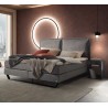 HASENA Boxspringbett Celina grey mit Kissen Kufe Metall schwarz 180x200