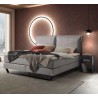 HASENA Boxspringbett Celina light grey mit Kissen Kufe Metall schwarz 140x200