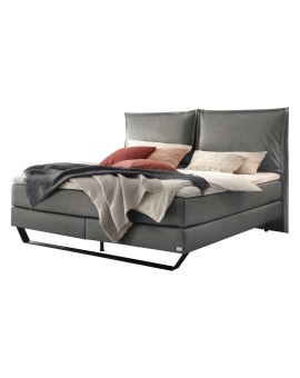 Teaser Foto HASENA Boxspringbett Celina steel mit Kissen Kufe Metall schwarz 200x200