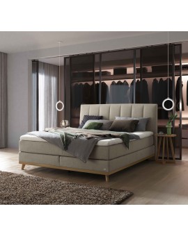 Teaser Foto HASENA Boxspringbett Stefania light grey Holz Eiche bright 180x200