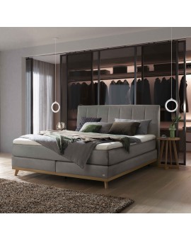 Teaser Foto HASENA Boxspringbett Stefania steel Holz Eiche bright 180x200