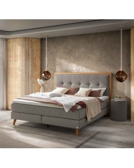 Teaser Foto HASENA Boxspringbett Marisol grey Holz Eiche bright 160x200