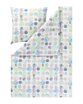 Teaser Foto ESTELLA Kuschelflanell Bettwäsche Colour Dots 135x200