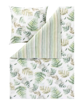 Teaser Foto ESTELLA Kuschelflanell Bettwäsche Fern Leaves 135x200