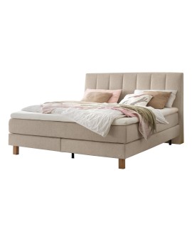 Teaser Foto HASENA Boxspringbett Reina sand Füße Eiche bright 160x200