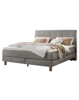 Teaser Foto HASENA Boxspringbett Reina steel Füße Eiche bright 140x200