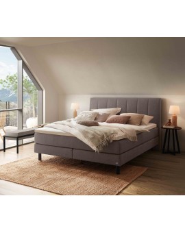 Teaser Foto HASENA Boxspringbet Donna grey Metallfüße schwarz 140x200