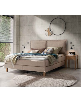 Teaser Foto HASENA Boxspringbett Bonita mit Kissen sand Holz Eiche bright 200x200