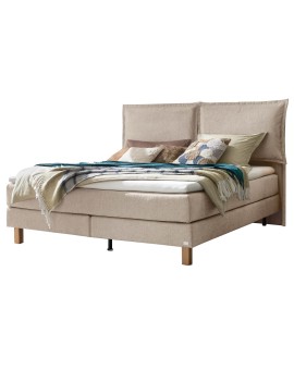 Teaser Foto HASENA Boxspringbett Bonita mit Kissen sand Holz Eiche bright 180x200