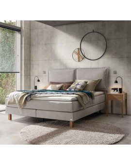 Teaser Foto HASENA Boxspringbett Bonita mit Kissen light grey Holz Eiche bright 160x200