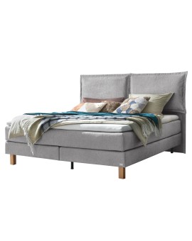 Teaser Foto HASENA Boxspringbett Bonita mit Kissen light grey Holz Eiche bright 140x200