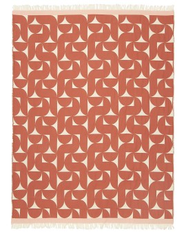 Teaser Foto EAGLE PRODUCTS Plaid Stockholm Bio-Baumwolle rost natur rose 130x180