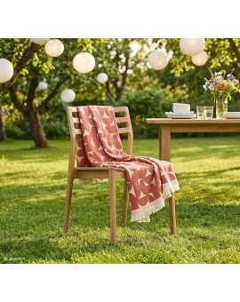 Teaser Foto EAGLE PRODUCTS Plaid Stockholm Bio-Baumwolle rost natur rose 130x180