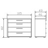 HASENA Oak Bianco Kommode Manuele 4 Schubladen Eiche bright (74)