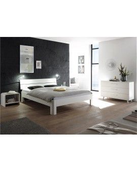 Teaser Foto HASENA Fine Line Bett Syma 18 Füße Ronda weiß deckend 90x200