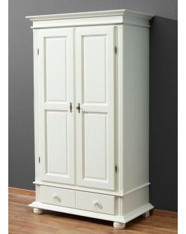 Teaser Foto Rustikaler Kleiderschrank Dielenschrank Fichte weiß gewachst