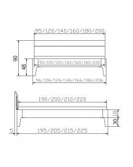 HASENA Komfortbett Xyvola 30 extra hoch Buche weiß deckend 180x200, 