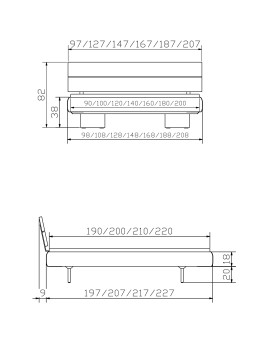 HASENA Top Line Bett Prestige Schwebeoptik ambra 180x200, 