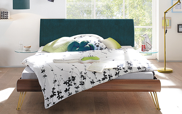 Hasena Soft Line Bett Walnuss Bettenkonfigurator iodormo Schlaf Raum Design